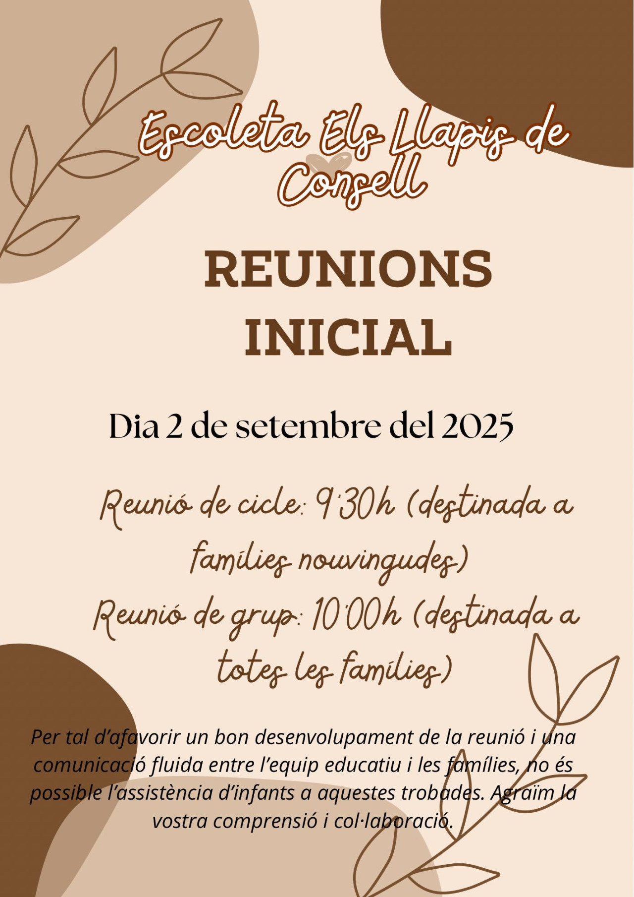 REUNIONS INICIALS DEL CURS 2025-2026